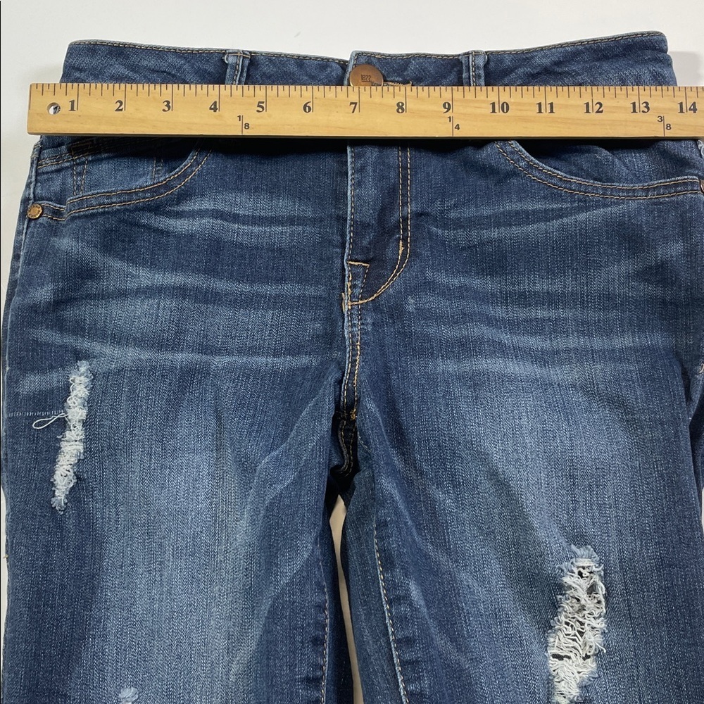 1822 Denim Taylor Jeans Women’s Distressed Cuffed Ankle Dark Wash Size 4 - Picture 5 of 8